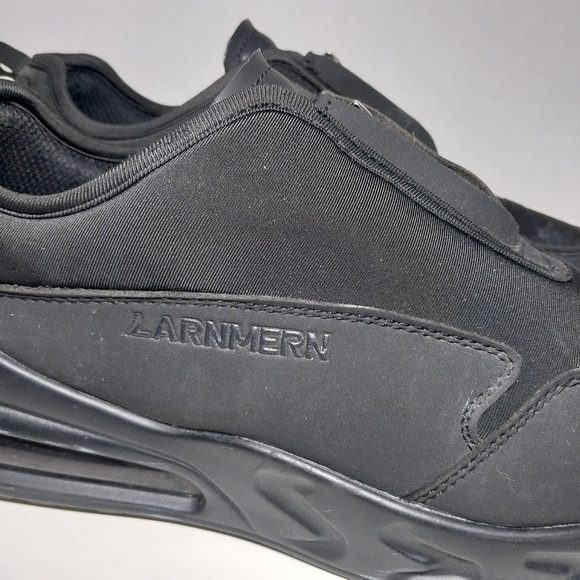 Larnmern Slip On Womens Sz 9 Mens Sz 7.5 Work Shoes non slip Black Zip Closure - Picture 3 of 16